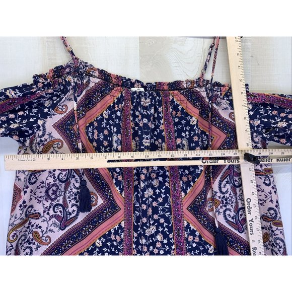 Mason Belle Off the Shoulder Boho Tunic Womens Top Large-9923 - Picture 6 of 9